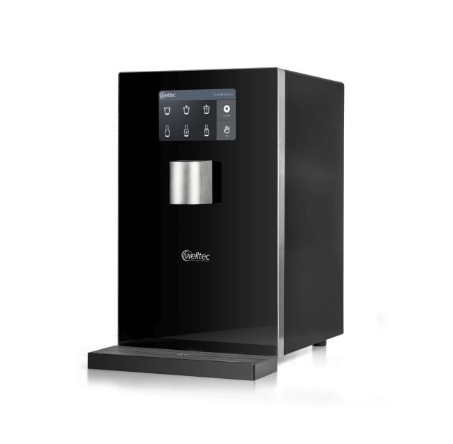 Ausgestattet mit langjährigem Geräte-Know-how ist der neue Wasserspender Cube Comfort von Welltec. Er trägt das Gütesiegel „Bestes Produkt des Jahres 2017“. Foto: Welltec